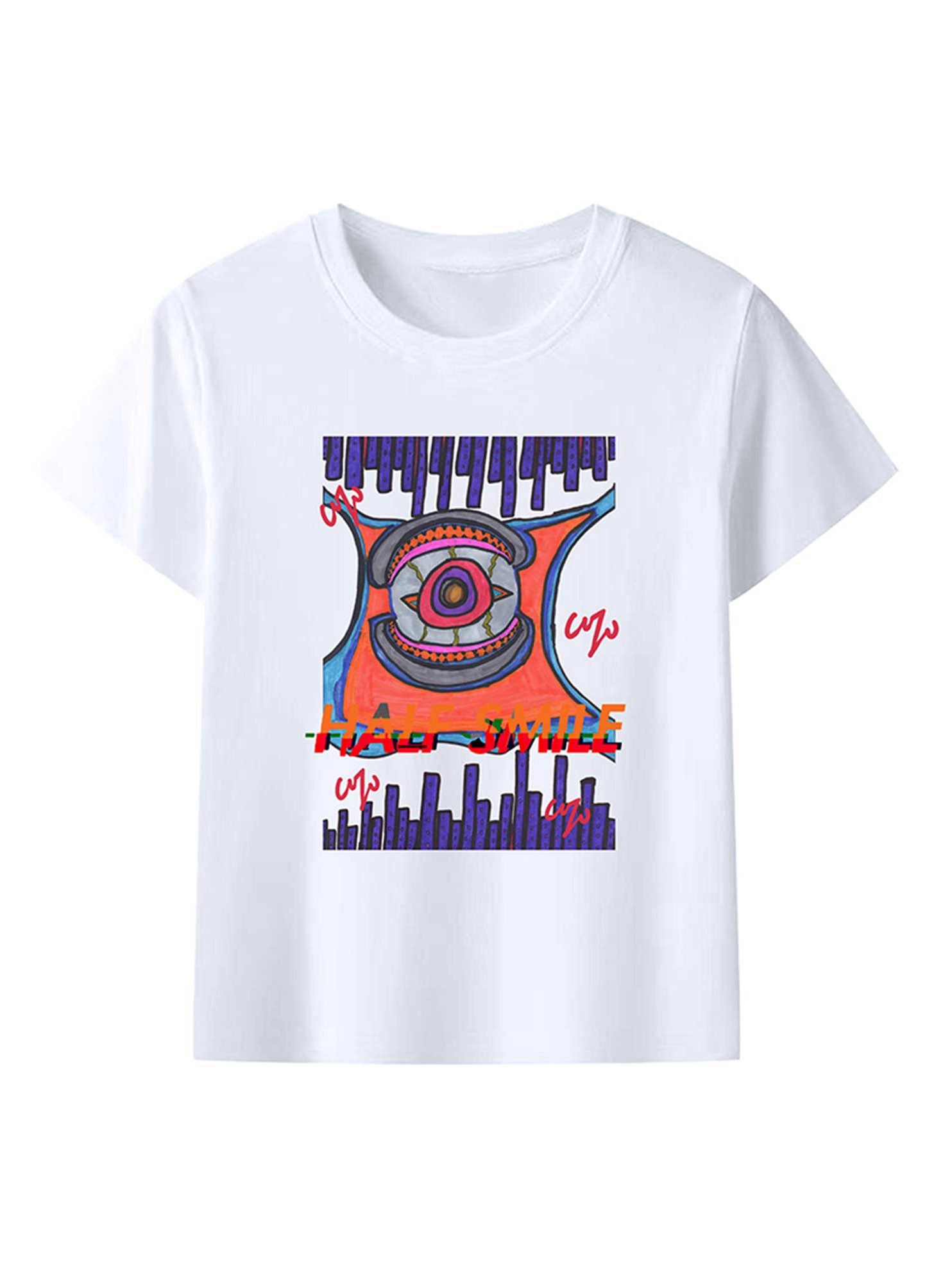Half Smile Original Autistic Art Streetwear Tee
